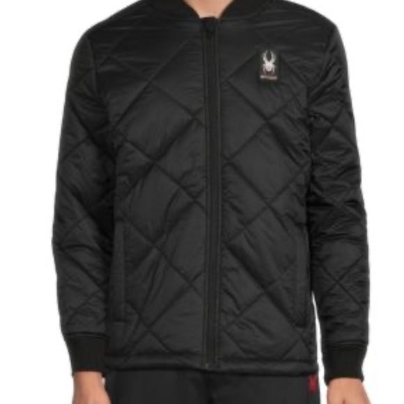 Spyder Black Puffer Jacket with Quilted Design - Picture 1 of 11